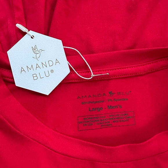 Red Amanda Blu Men’s Soft Long-Sleeve HoHoHo Tee ~ Large - Picture 5 of 6